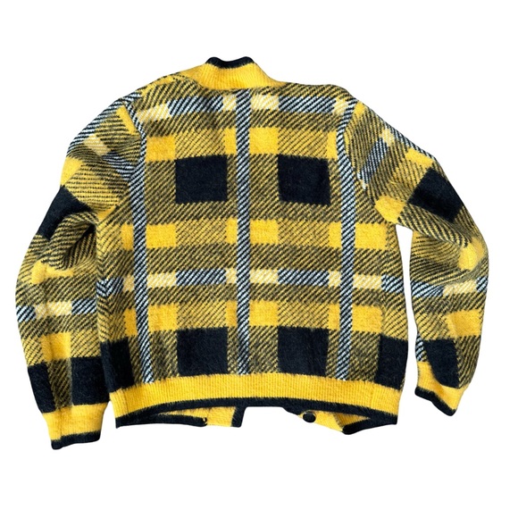 ENGLISH FACTORY YELLOW AND BLACK PLAID CARDIGAN - Picture 5 of 10